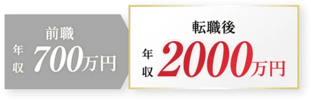 前職年収700万円 転職後年収2000万円